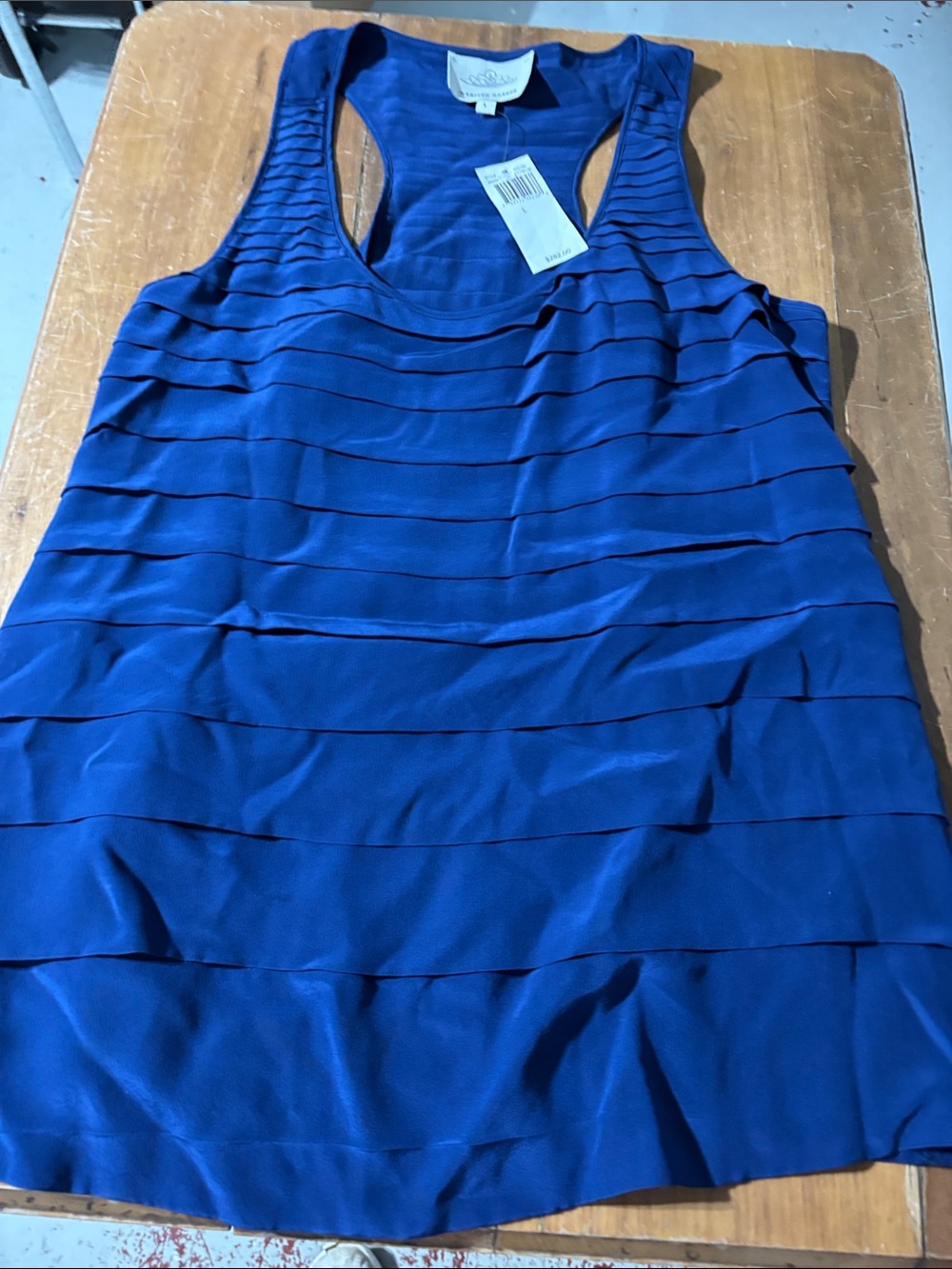 Madison Marcus Cobalt Blue Tiered Racerback Tank